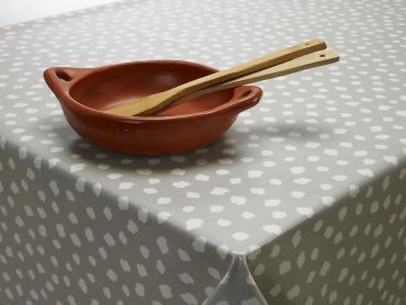 Light Grey Popcorn Oilcloth Tablecloth Banner