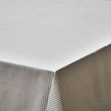 Light Grey Thin Stripe 100% Cotton Lightweight Fabric Tablecloth