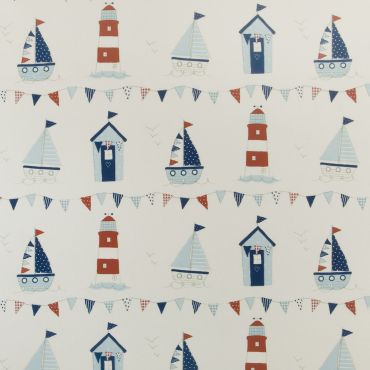 Beach Houses and Lighthouses Oilcloth Wipe Clean Tablecloth