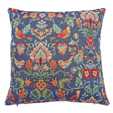 Denim Morris Floral Fabric Cushion Cover