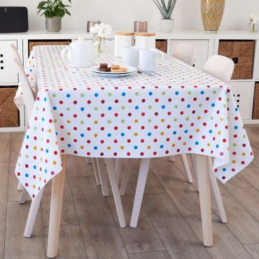 Plain Blue Linen Effect Oilcloth Plain Blue Linen Effect Oilcloth, Oilcloth Tablecloth Round 70cm X 6