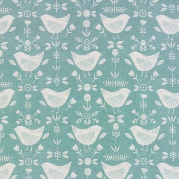 Narvik Birds Duck Egg 100% Cotton Fabric