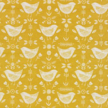 Narvik Ochre Yellow Cotton Curtain Fabric