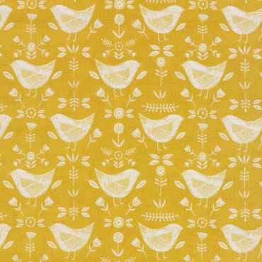 Narvik Ochre Yellow Cotton Curtain Fabric