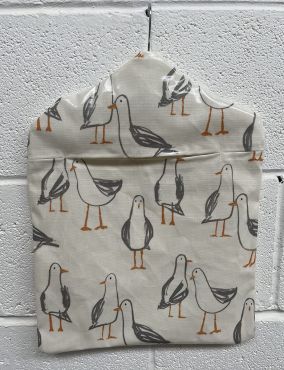 Natural Seagulls Wipe Clean Oilcloth Peg Bag