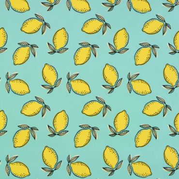 Duck Egg and Yellow Large Lemons PVC Vinyl Wipe Clean Tablecloth