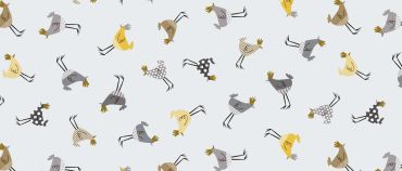 Grey Funky Chickens PVC Vinyl Wipe Clean Tablecloth