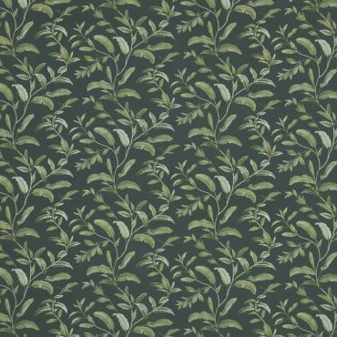 Oasis Pine Teal Botanic Floral 100% Cotton Curtain and Upholstery Fabric