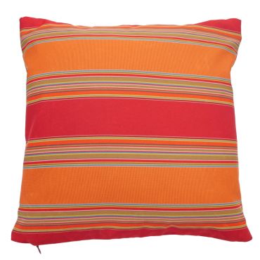Red & Orange Stripe Water Repellent Fabric Outdoor Cushion Cover
