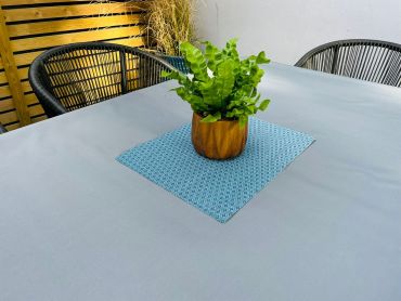 Plain Grey Outdoor/Indoor Water Repellent Tablecloth 144cm Wide