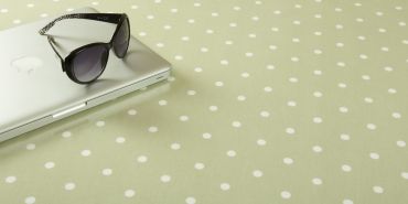 Dotty Sage Green Polka Dot Oilcloth Wipe Clean Tablecloth