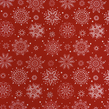 Red Festive Christmas Snowflakes Crafting and Quilting Cotton Fabric