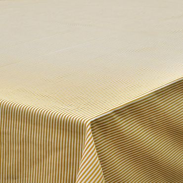 Mustard Yellow Thin Stripe 100% Cotton Lightweight Fabric Tablecloth