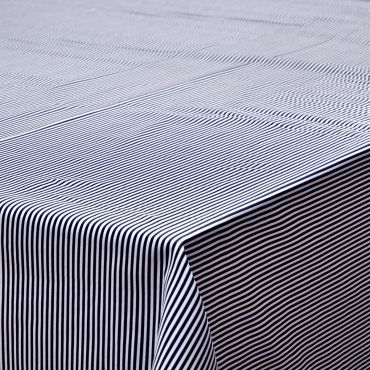 Navy Blue Thin Stripe 100% Cotton Lightweight Fabric Tablecloth