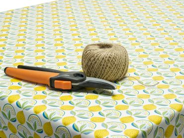 White and Yellow Lemons PVC Vinyl Wipe Clean Tablecloth