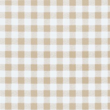 Taupe and White Gingham Check PVC Vinyl Wipe Clean Tablecloth