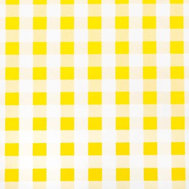 Yellow and White Gingham PVC Wipeclean Tablecloth