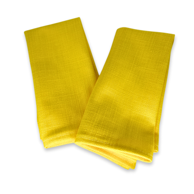 Plain Sunshine Yellow 100% Fabric Napkin Set