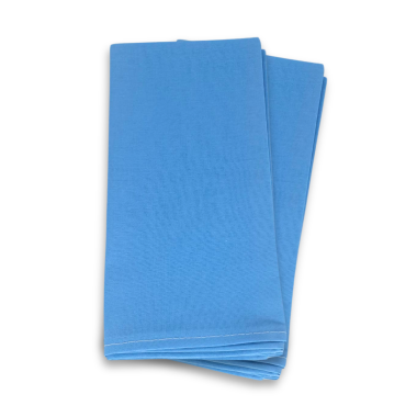Plain Sky Blue 100% Fabric Napkin Set