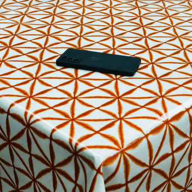 Burnt Orange Nusa Spice Geometric Oilcloth Wipe Clean Tablecloth