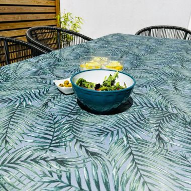 Chartwell Dove Grey Multi Colour Outdoor/Indoor Water Repellent Tablecloth 144cm Wide