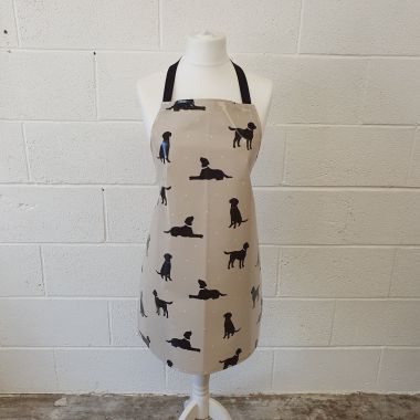 Taupe Labradors Oilcloth Wipe Clean Apron-Adult and Child Sizes