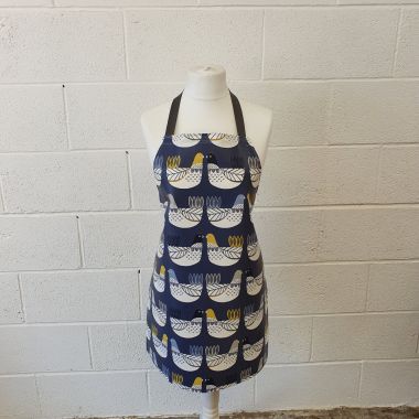 Blue and Ochre Yellow Cluck Scandi Wipe Clean Apron-Adult and Child Sizes
