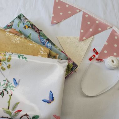 Make Your Own-Oilcloth Floral Outdoor Bunting Kit 3 or 6 Metres
