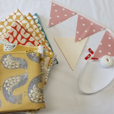 Make Your Own-Oilcloth Scandi Outdoor Bunting Kit 3 or 6 Metres
