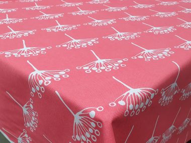 Salmon Pink Seed Head 100% Cotton Fabric Tablecloth