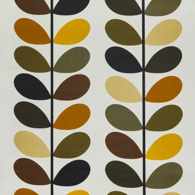 Orla Kiely Multi Stem Ochre Oilcloth Tablecloth Matte Finish