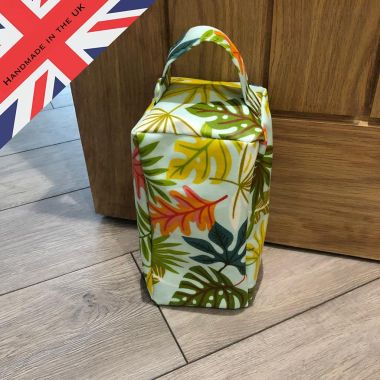 Duck Egg Botanic Matte Oilcloth Door Stop - Unfilled