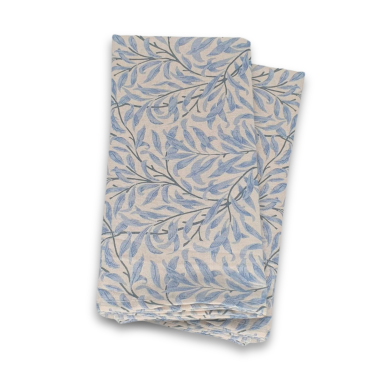 William Morris Willow Bough Powder Blue 100% Fabric Napkin Set
