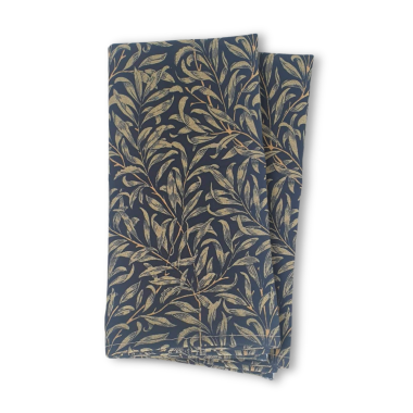 William Morris Willow Boughs Ebony/Black 100% Fabric Napkin Set