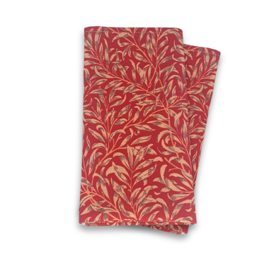 William Morris Willow Bough Crimson/Red 100% Fabric Napkin Set
