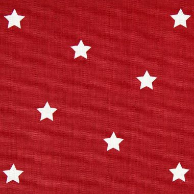Twinkle Deep Red and White Star Oilcloth WITH BIAS-BINDING HEMMED EDGING Wipe Clean Tablecloth