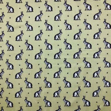 Beatrix Bunny Sage Curtain and Upholstery Fabric