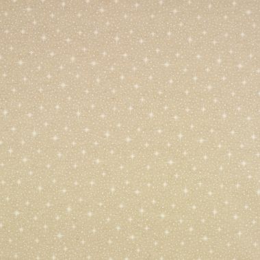 Beige and White Snowflake Wipe Clean Oilcloth 130cm Round 