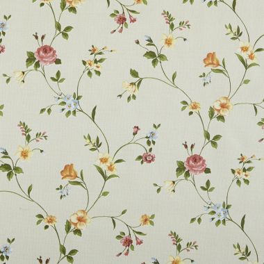 Beige Small Floral PVC Vinyl Tablecloth