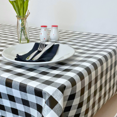 Black and White Gingham PVC Vinyl