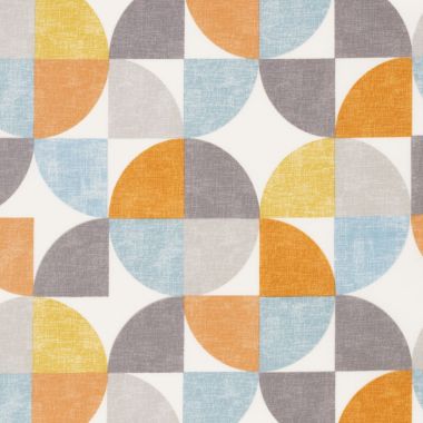 Create Your Own Accessories-Burnt Orange, Ochre Yellow and Grey Circles Oilcloth 