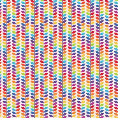 Rainbow Floral Stem Cotton Crafting Quilting Fabric
