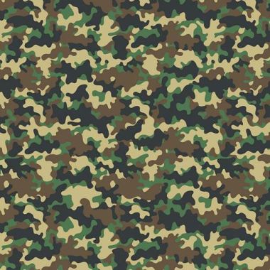  Crafting Quilting 100% Cotton Fabric Green, Brown and Grey Camouflage