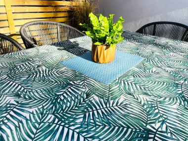 Chartwell Natural Outdoor/Indoor Waterproof Tablecloth 150cm Wide