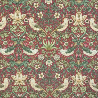 William Morris Strawbery Thief Crimson Water Repellent Fabric Outdoor Cushion Cover