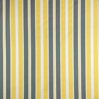 Outdoor Waterproof Fabric Ochre Yellow Grey and White Stripes