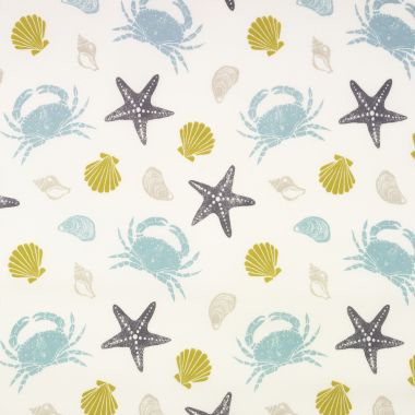 Crabs and Seashells Oilcloth