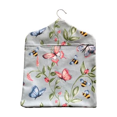 Duck Egg Bees and Butterflies Wipe Clean Oilcloth Peg Bag