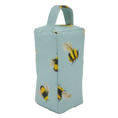 Duck Egg Honey Bees Matte Oilcloth Door Stop - Unfilled