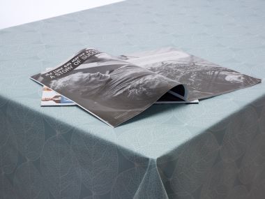 Duck Egg Large Leaf PVC Vinyl Wipe Clean Tablecloth